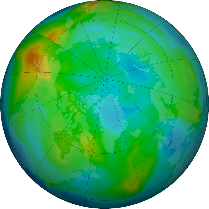 Arctic ozone map for 18 November 2023